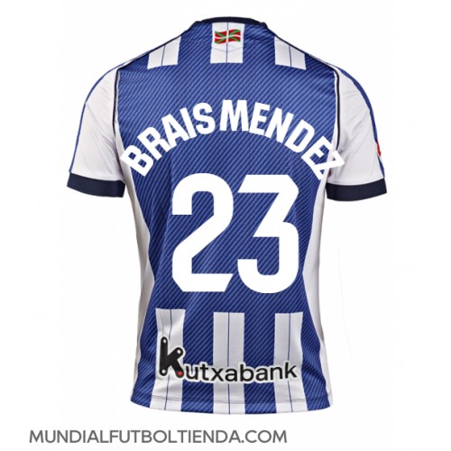 Camiseta Real Sociedad Brais Mendez #23 Primera Equipación Replica 2025-26 mangas cortas